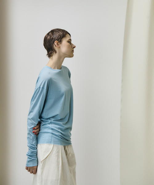 unfil アンフィル / twisted cotton sheer jersey long sleeve