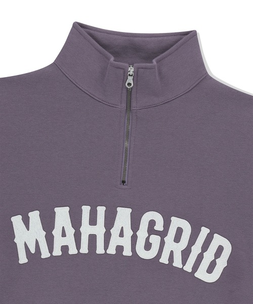 MAHAGRID(マハグリッド)の「『mahagrid/マハグリッド』 ARCH LOGO APPLIQUE HALF ZIP-UP SWEATSHIRT/アーチロゴアプリケーハーフZIPUPスウェット(スウェット・レディース・ライトグレー/ネイビー/パープル・M/L)」の22枚目の写真