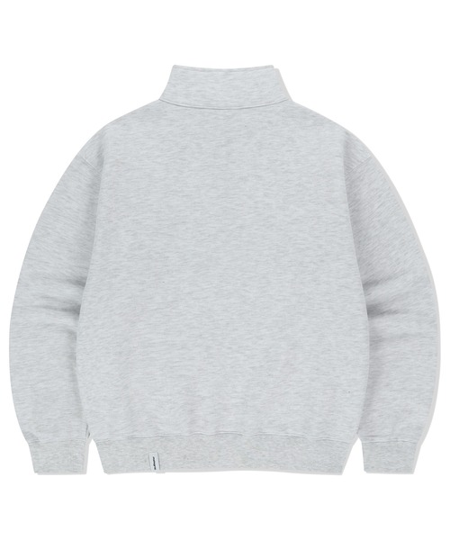 MAHAGRID(マハグリッド)の「『mahagrid/マハグリッド』 ARCH LOGO APPLIQUE HALF ZIP-UP SWEATSHIRT/アーチロゴアプリケーハーフZIPUPスウェット(スウェット・レディース・ライトグレー/ネイビー/パープル・M/L)」の7枚目の写真
