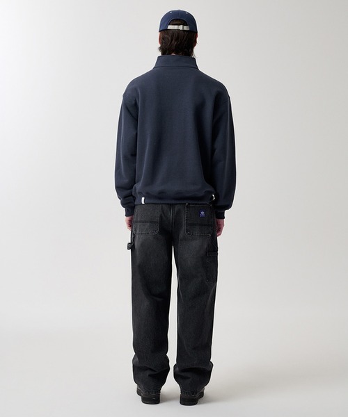 MAHAGRID(マハグリッド)の「『mahagrid/マハグリッド』 ARCH LOGO APPLIQUE HALF ZIP-UP SWEATSHIRT/アーチロゴアプリケーハーフZIPUPスウェット(スウェット・レディース・ライトグレー/ネイビー/パープル・M/L)」の13枚目の写真