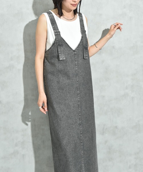 INTERPLANET(インタープラネット)の「ベルトデニムジャンスカ(ワンピース・レディース・ブルー/ブラック・FREE)」の16枚目の写真