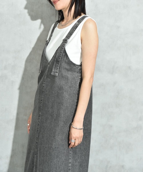 INTERPLANET(インタープラネット)の「ベルトデニムジャンスカ(ワンピース・レディース・ブルー/ブラック・FREE)」の19枚目の写真