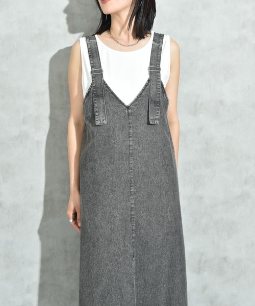 INTERPLANET(インタープラネット)の「ベルトデニムジャンスカ(ワンピース・レディース・ブルー/ブラック・FREE)」の20枚目の写真