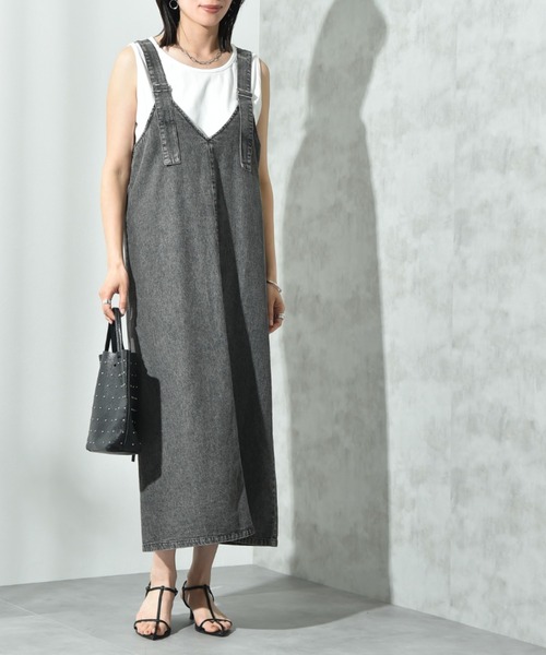 INTERPLANET(インタープラネット)の「ベルトデニムジャンスカ(ワンピース・レディース・ブルー/ブラック・FREE)」の11枚目の写真