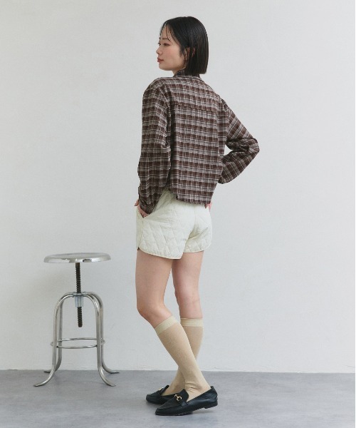 ad thie(アドティエ)の「ショート丈 チェックシャツ(シャツ/ブラウス・レディース・ブラック/ブラウン/ダークブラウン・FREE)」の17枚目の写真