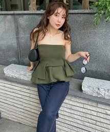 ラッフルニットベアトップ