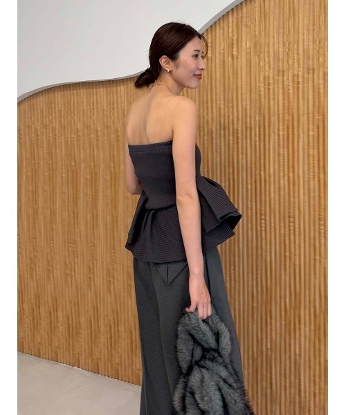 Styling ラッフルニットベアトップ ラッフルニットベアトップ（ニット/セーター）｜styling