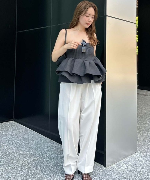 styling/スタイリング ラッフルニットベアトップ ラッフルニットベアトップ(ニット/カーディガン)｜トップス