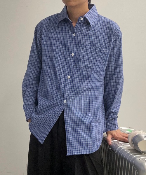 UNDERSTATEMENTs（アンダーステイトメント）の「【ユニセックス】ベーシックチェックシャツ（シャツ/ブラウス・メンズ・ブルー・LARGE/MEDIUM）」の19枚目の写真