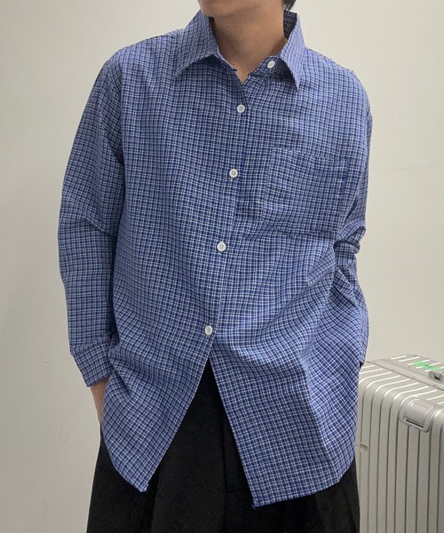 UNDERSTATEMENTs（アンダーステイトメント）の「【ユニセックス】ベーシックチェックシャツ（シャツ/ブラウス・メンズ・ブルー・LARGE/MEDIUM）」の18枚目の写真