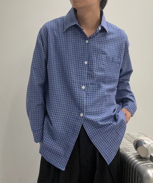 UNDERSTATEMENTs（アンダーステイトメント）の「【ユニセックス】ベーシックチェックシャツ（シャツ/ブラウス・メンズ・ブルー・LARGE/MEDIUM）」の16枚目の写真