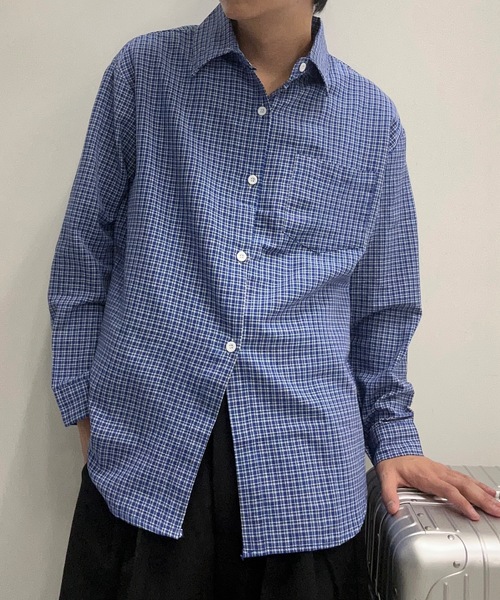 UNDERSTATEMENTs（アンダーステイトメント）の「【ユニセックス】ベーシックチェックシャツ（シャツ/ブラウス・メンズ・ブルー・LARGE/MEDIUM）」の15枚目の写真