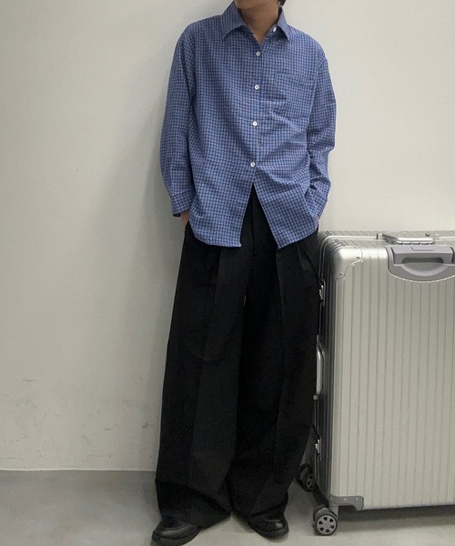 UNDERSTATEMENTs（アンダーステイトメント）の「【ユニセックス】ベーシックチェックシャツ（シャツ/ブラウス・メンズ・ブルー・LARGE/MEDIUM）」の12枚目の写真