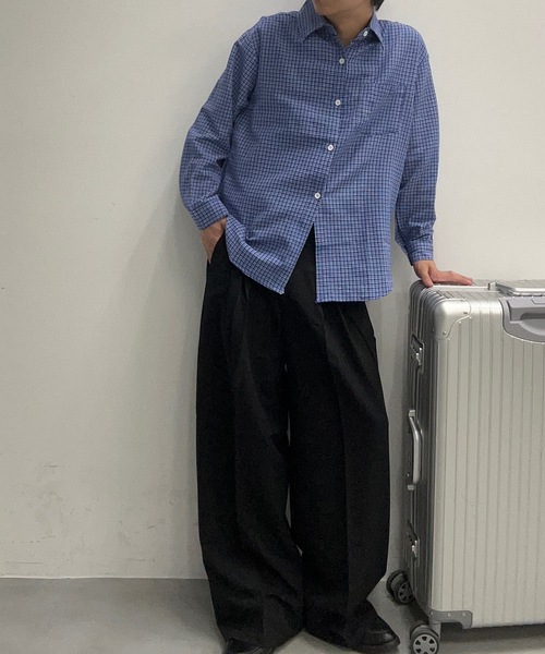 UNDERSTATEMENTs（アンダーステイトメント）の「【ユニセックス】ベーシックチェックシャツ（シャツ/ブラウス・メンズ・ブルー・LARGE/MEDIUM）」の11枚目の写真