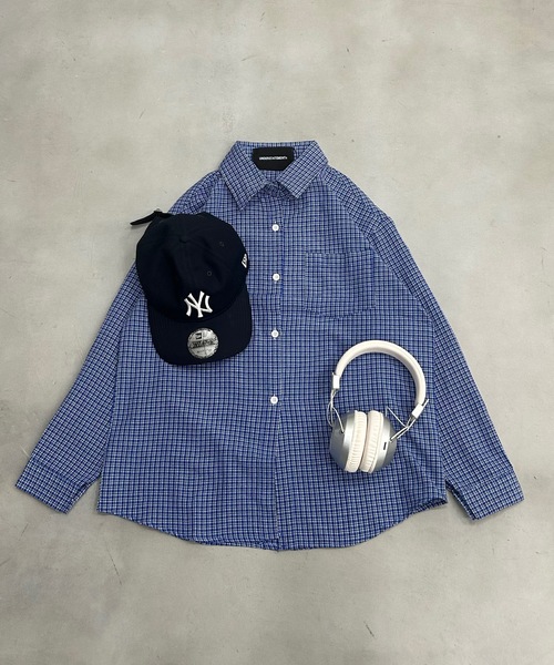 UNDERSTATEMENTs（アンダーステイトメント）の「【ユニセックス】ベーシックチェックシャツ（シャツ/ブラウス・メンズ・ブルー・LARGE/MEDIUM）」の21枚目の写真