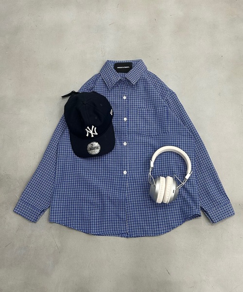 UNDERSTATEMENTs（アンダーステイトメント）の「【ユニセックス】ベーシックチェックシャツ（シャツ/ブラウス・メンズ・ブルー・LARGE/MEDIUM）」の10枚目の写真