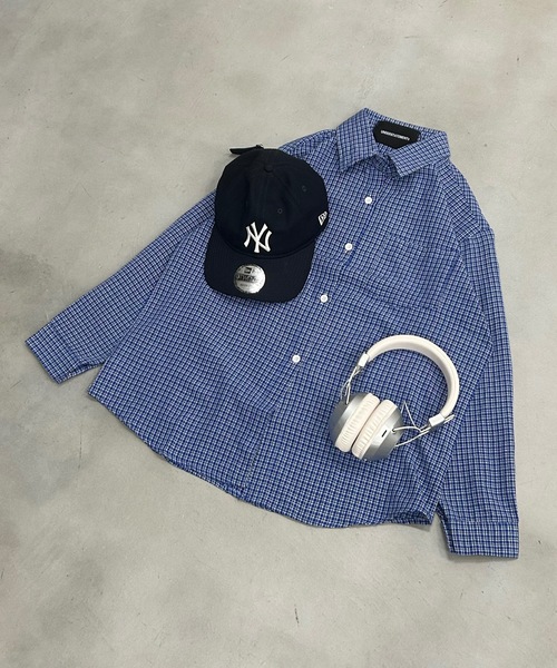 UNDERSTATEMENTs（アンダーステイトメント）の「【ユニセックス】ベーシックチェックシャツ（シャツ/ブラウス・メンズ・ブルー・LARGE/MEDIUM）」の7枚目の写真