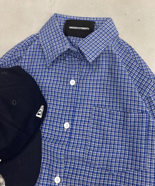 UNDERSTATEMENTs（アンダーステイトメント）の「【ユニセックス】ベーシックチェックシャツ（シャツ/ブラウス・メンズ・ブルー・LARGE/MEDIUM）」の20枚目の写真