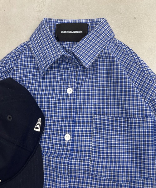 UNDERSTATEMENTs（アンダーステイトメント）の「【ユニセックス】ベーシックチェックシャツ（シャツ/ブラウス・メンズ・ブルー・LARGE/MEDIUM）」の6枚目の写真