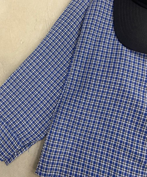 UNDERSTATEMENTs（アンダーステイトメント）の「【ユニセックス】ベーシックチェックシャツ（シャツ/ブラウス・メンズ・ブルー・LARGE/MEDIUM）」の5枚目の写真