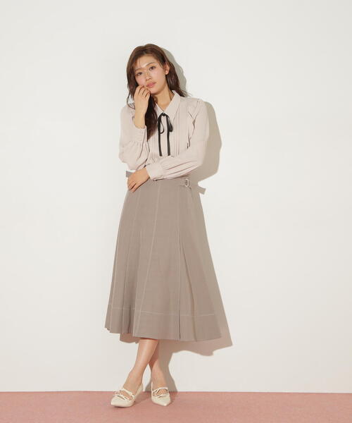 JILL by JILL STUART（ジルバイジルスチュアート）の「リボン付きピンタックブラウス（シャツ/ブラウス・レディース・ブルー/ピンク/ホワイト系その他・FREE）」の12枚目の写真