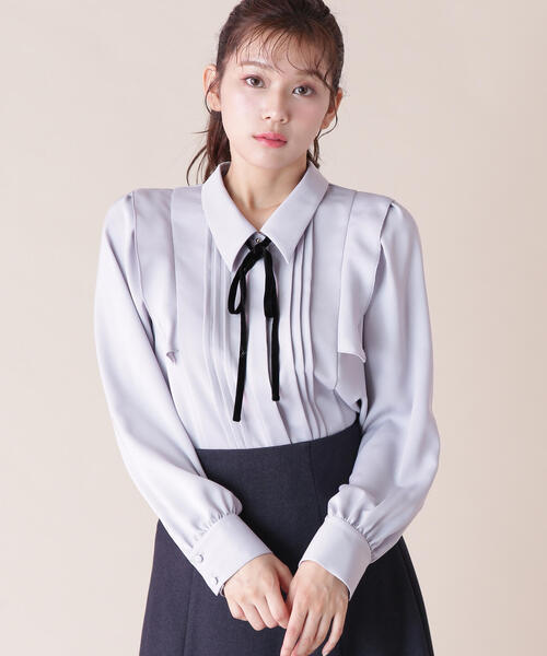 JILL by JILL STUART（ジルバイジルスチュアート）の「リボン付きピンタックブラウス（シャツ/ブラウス・レディース・ブルー/ピンク/ホワイト系その他・FREE）」の17枚目の写真