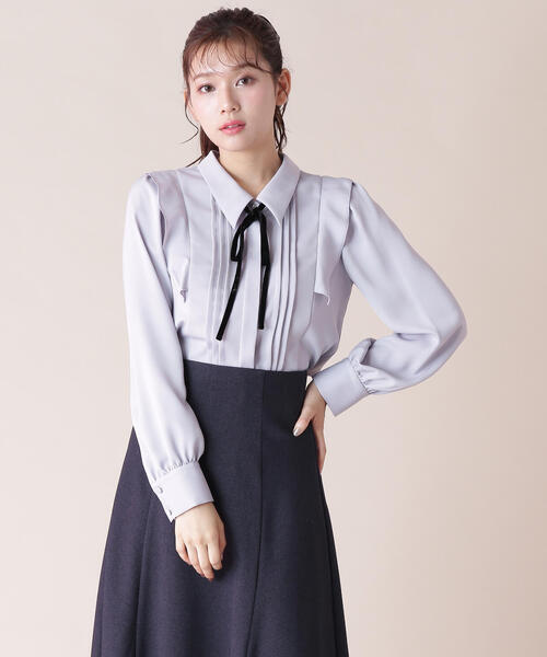 JILL by JILL STUART（ジルバイジルスチュアート）の「リボン付きピンタックブラウス（シャツ/ブラウス・レディース・ブルー/ピンク/ホワイト系その他・FREE）」の19枚目の写真