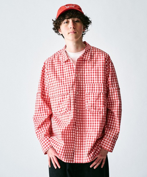 417 EDIFICE（フォーワンセブンエディフィス）の「【ZOZO限定】デタッチャブル ハンティングシャツ（シャツ/ブラウス・メンズ・グリーン/ブラック/オレンジ系その他/ブルー系その他/ブラック×ホワイト・S/M/L/XL）」の5枚目の写真