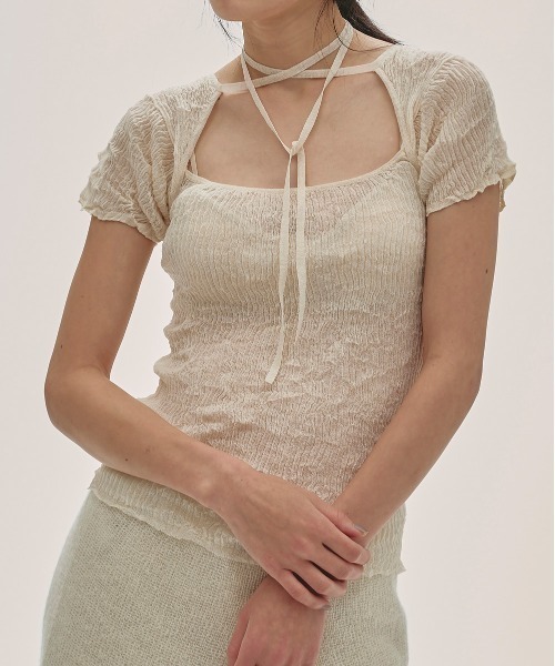 トップス 2way Sheer Knittops 2way Sheer Knittops（Tシャツ/カットソー）｜TODAYFUL