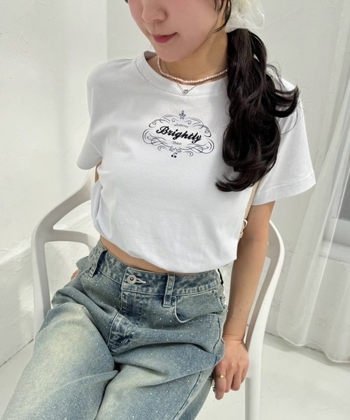 one after another NICE CLAUP（ワンアフターアナザーナイスクラップ）の「アソートTシャツ（Tシャツ/カットソー・レディース・オフホワイト/スミクロ/ホワイト系その他/サックスブルー・FREE）」の4枚目の写真