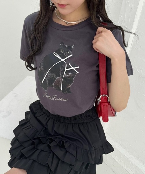 one after another NICE CLAUP（ワンアフターアナザーナイスクラップ）の「アソートTシャツ（Tシャツ/カットソー・レディース・オフホワイト/スミクロ/ホワイト系その他/サックスブルー・FREE）」の3枚目の写真