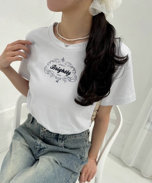 one after another NICE CLAUP（ワンアフターアナザーナイスクラップ）の「アソートTシャツ（Tシャツ/カットソー・レディース・オフホワイト/スミクロ/ホワイト系その他/サックスブルー・FREE）」の15枚目の写真