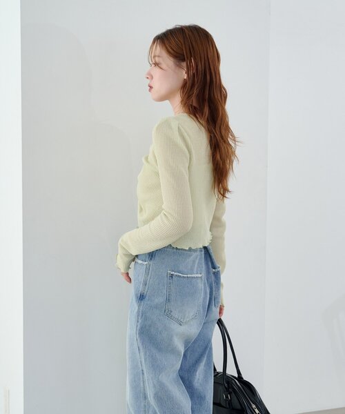 Kastane（カスタネ）の「【2WAY】フロントシャーリングTee（Tシャツ/カットソー・レディース・アイボリー/ライム/ピンク・FREE）」の18枚目の写真