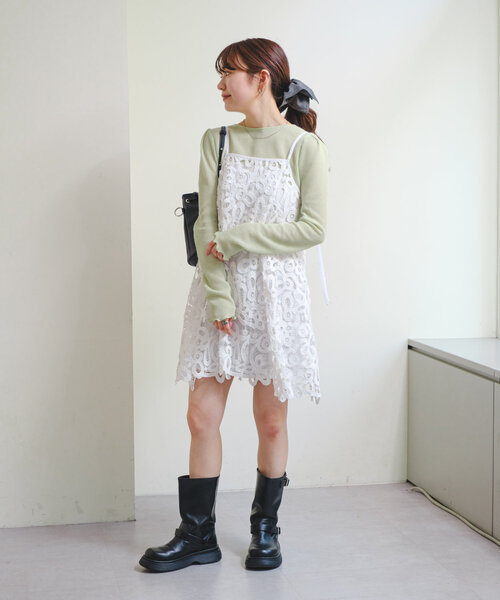 Kastane（カスタネ）の「【2WAY】フロントシャーリングTee（Tシャツ/カットソー・レディース・アイボリー/ライム/ピンク・FREE）」の4枚目の写真