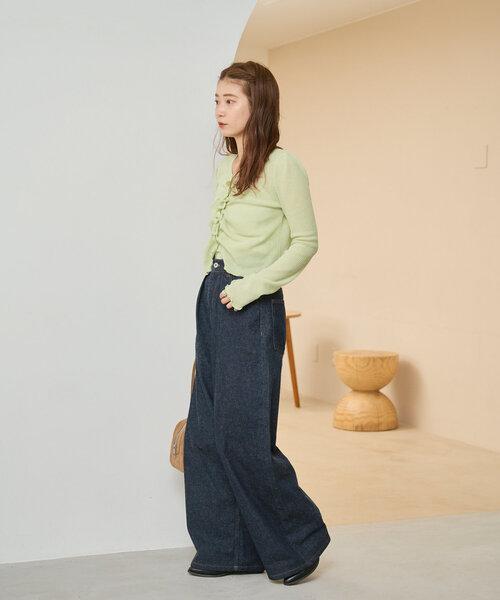 Kastane（カスタネ）の「【2WAY】フロントシャーリングTee（Tシャツ/カットソー・レディース・アイボリー/ライム/ピンク・FREE）」の10枚目の写真