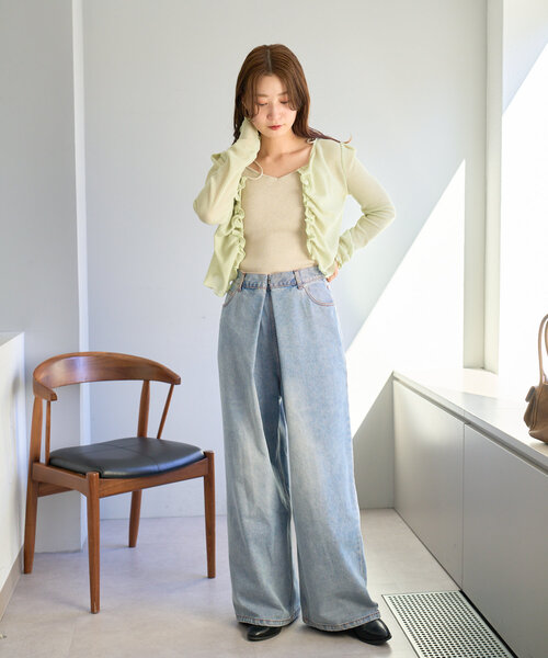 Kastane（カスタネ）の「【2WAY】フロントシャーリングTee（Tシャツ/カットソー・レディース・アイボリー/ライム/ピンク・FREE）」の15枚目の写真