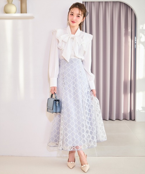 WILLSELECTION(ウィルセレクション)の「ラッフルボウタイブラウス(シャツ/ブラウス・レディース・オフホワイト/ピンク/ブルー・FREE)」の7枚目の写真