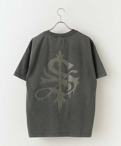 SUPPLIER（サプライヤー）の「SUPPLIER/サプライヤー Vintage Wash Melt Cross Rhinestone Tee Tシャツ（Tシャツ/カットソー・メンズ・ベージュ/ブラック・M/L/XL）」の14枚目の写真
