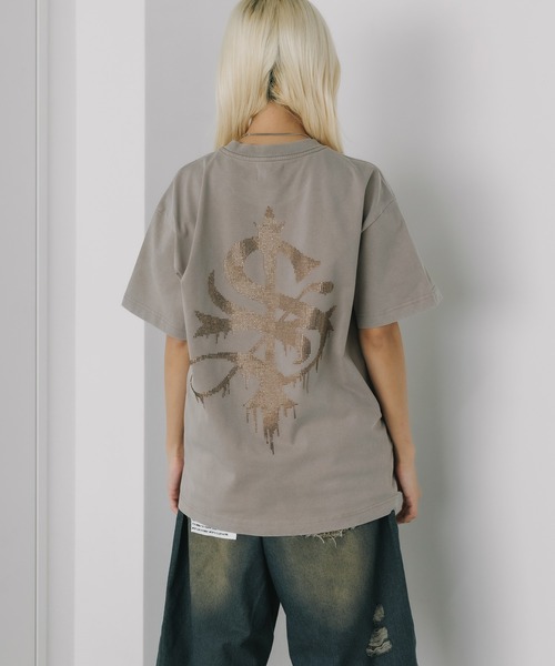 SUPPLIER（サプライヤー）の「SUPPLIER/サプライヤー Vintage Wash Melt Cross Rhinestone Tee Tシャツ（Tシャツ/カットソー・メンズ・ベージュ/ブラック・M/L/XL）」の19枚目の写真