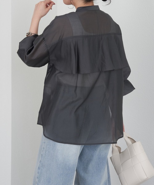 Jena espace merveilleux 後ろヨークラッフルシャツ ご好評につき再入荷！】後ろヨークラッフルシアーシャツ | Jena