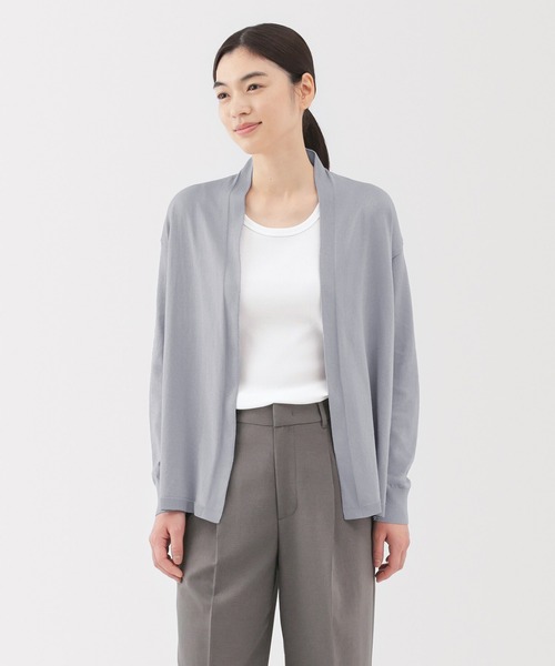 無印良品(ムジルシリョウヒン)の「婦人 UVカットライトニットストールカーディガン(カーディガン/ボレロ・レディース・ブラック/オフホワイト/ラベンダー・S/M/L/XL)」の3枚目の写真