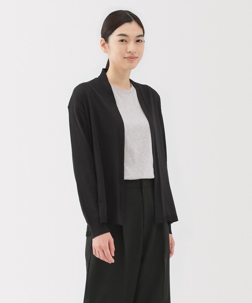 無印良品(ムジルシリョウヒン)の「婦人 UVカットライトニットストールカーディガン(カーディガン/ボレロ・レディース・ブラック/オフホワイト/ラベンダー・S/M/L/XL)」の1枚目の写真