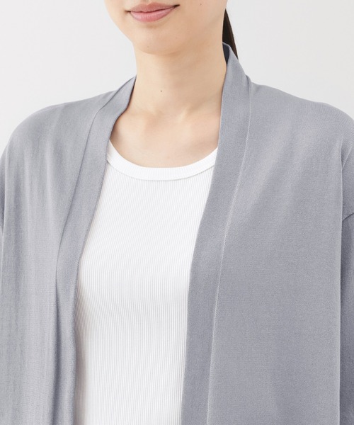 無印良品(ムジルシリョウヒン)の「婦人 UVカットライトニットストールカーディガン(カーディガン/ボレロ・レディース・ブラック/オフホワイト/ラベンダー・S/M/L/XL)」の7枚目の写真