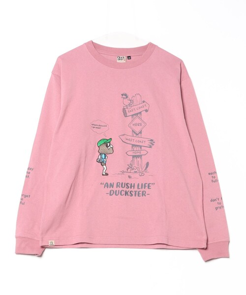 FREDY MAC(フレディーマック)の「【Duckster/ダックスター】吸水速乾天竺 AN RUSH LIFE ロングスリーブTシャツ(Tシャツ/カットソー・メンズ・ブラック/ライトブルー/アイボリー/サーモンピンク・M/L)」の1枚目の写真