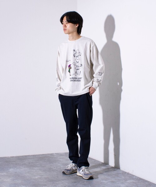 FREDY MAC(フレディーマック)の「【Duckster/ダックスター】吸水速乾天竺 AN RUSH LIFE ロングスリーブTシャツ(Tシャツ/カットソー・メンズ・ブラック/ライトブルー/アイボリー/サーモンピンク・M/L)」の14枚目の写真