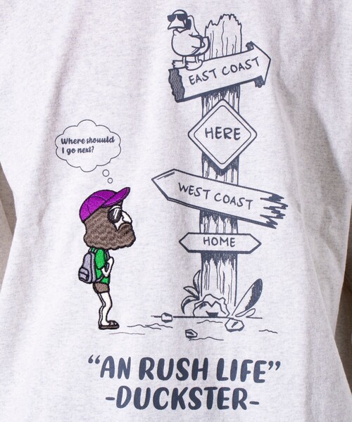 FREDY MAC(フレディーマック)の「【Duckster/ダックスター】吸水速乾天竺 AN RUSH LIFE ロングスリーブTシャツ(Tシャツ/カットソー・メンズ・ブラック/ライトブルー/アイボリー/サーモンピンク・M/L)」の17枚目の写真