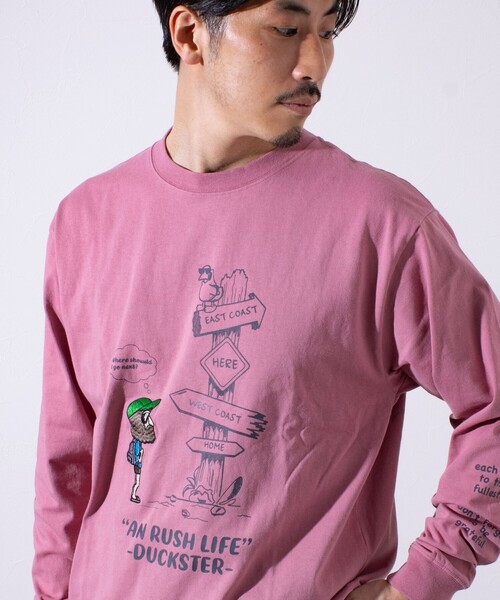 FREDY MAC(フレディーマック)の「【Duckster/ダックスター】吸水速乾天竺 AN RUSH LIFE ロングスリーブTシャツ(Tシャツ/カットソー・メンズ・ブラック/ライトブルー/アイボリー/サーモンピンク・M/L)」の19枚目の写真