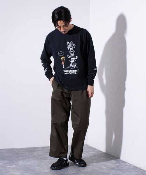 FREDY MAC(フレディーマック)の「【Duckster/ダックスター】吸水速乾天竺 AN RUSH LIFE ロングスリーブTシャツ(Tシャツ/カットソー・メンズ・ブラック/ライトブルー/アイボリー/サーモンピンク・M/L)」の22枚目の写真