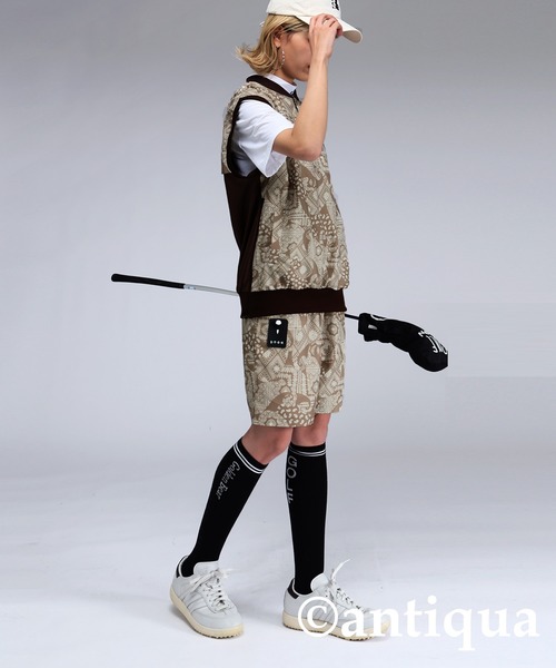 antiqua(アンティカ)の「【STCH】ペイズリー柄ハーフパンツ(その他パンツ・レディース・ベージュ/ネイビー/ブラック・LXL/ML)」の10枚目の写真