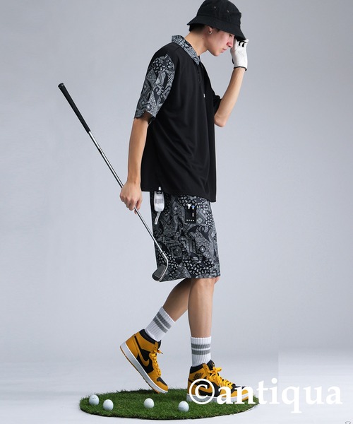 antiqua(アンティカ)の「【STCH】ペイズリー柄ハーフパンツ(その他パンツ・レディース・ベージュ/ネイビー/ブラック・LXL/ML)」の8枚目の写真
